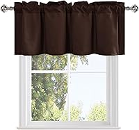 Vista 7 de DWCN Cortinas de cenefa para sala de estar, cenefa de cocina, cenefa corta sólida, cenefa de cortina de oscurecimiento de habitación, bolsillo