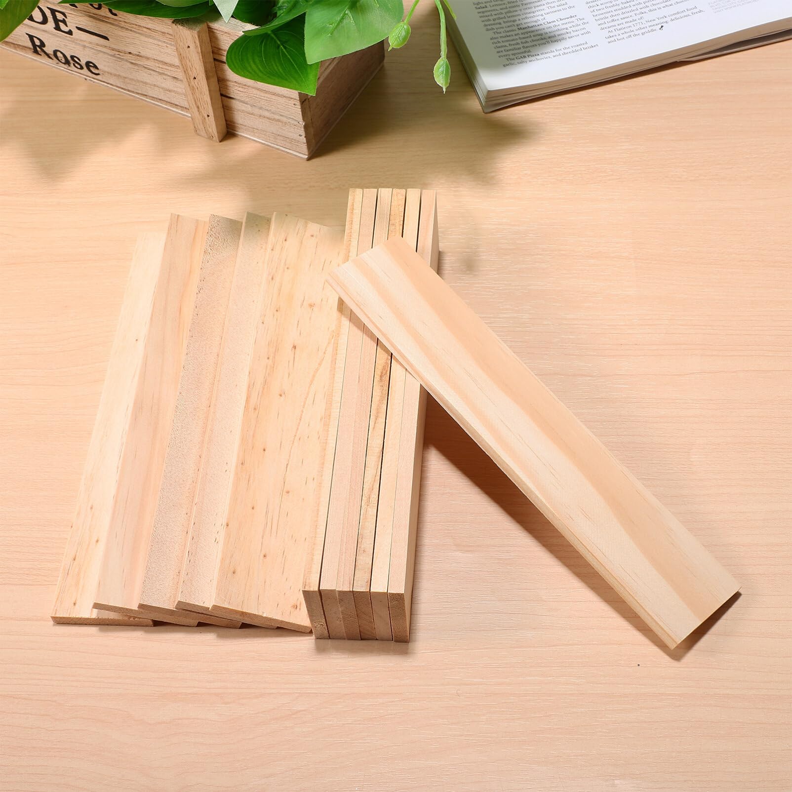 NBEADS 300 Pieces Unfinished Wooden Pieces 1 x 1 cm Empty