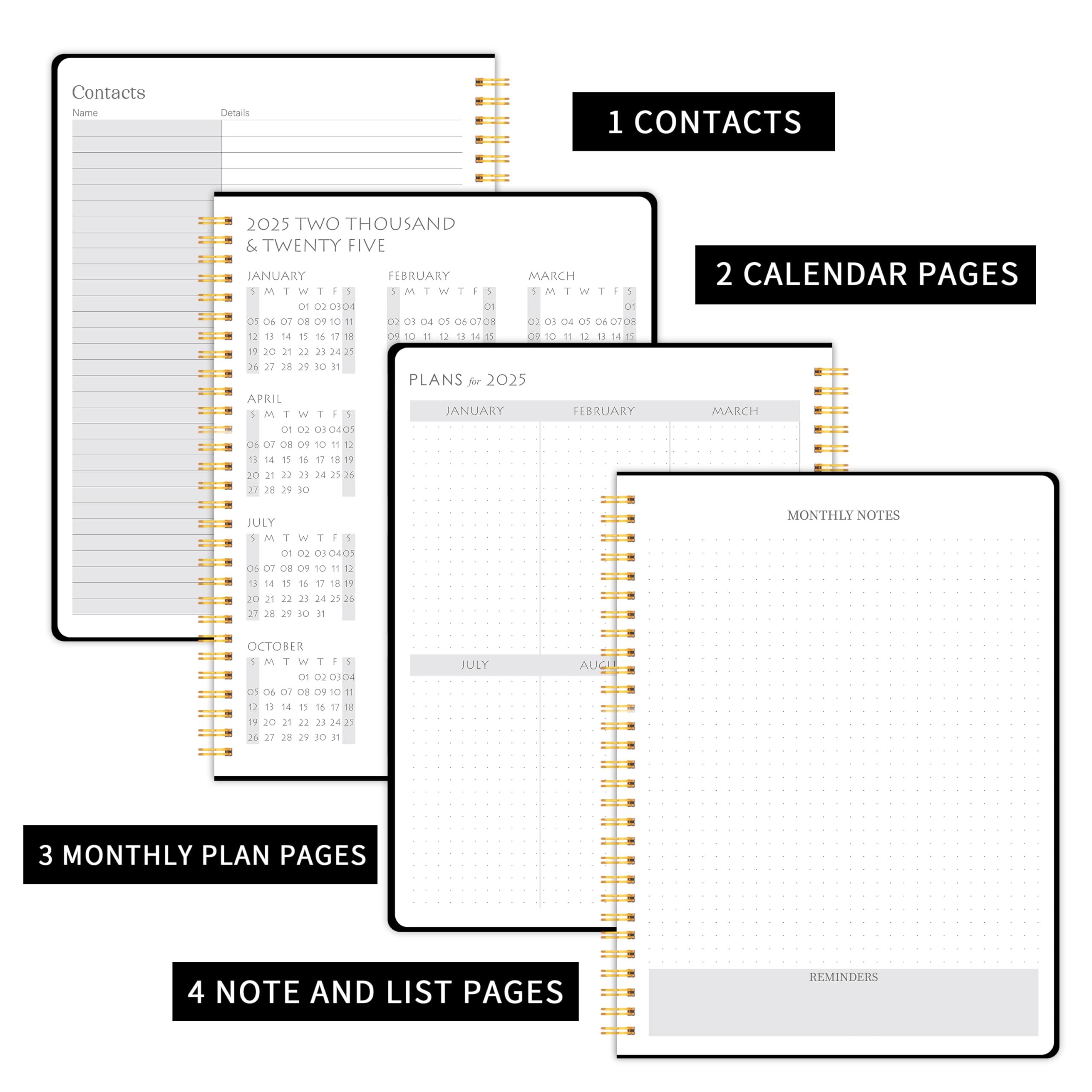 Kamoy Monthly Planner 2025-2027 - 24 Month Calendar Organizer For School, Office & Family