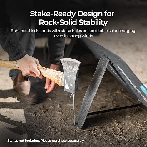 Miniatura 9 de Panel solar portátil de 100 W, paneles solares Renogy IP65 impermeables, panel solar plegable de 100 vatios para camping, senderismo, pesca, al aire