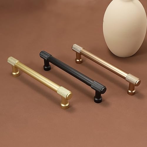 Miniatura 8 de Paquete de 10 manijas de gabinete de cocina de 5 pulgadas, color negro mate moleteado, tiradores de cajón negros, accesorios de cocina, manijas de