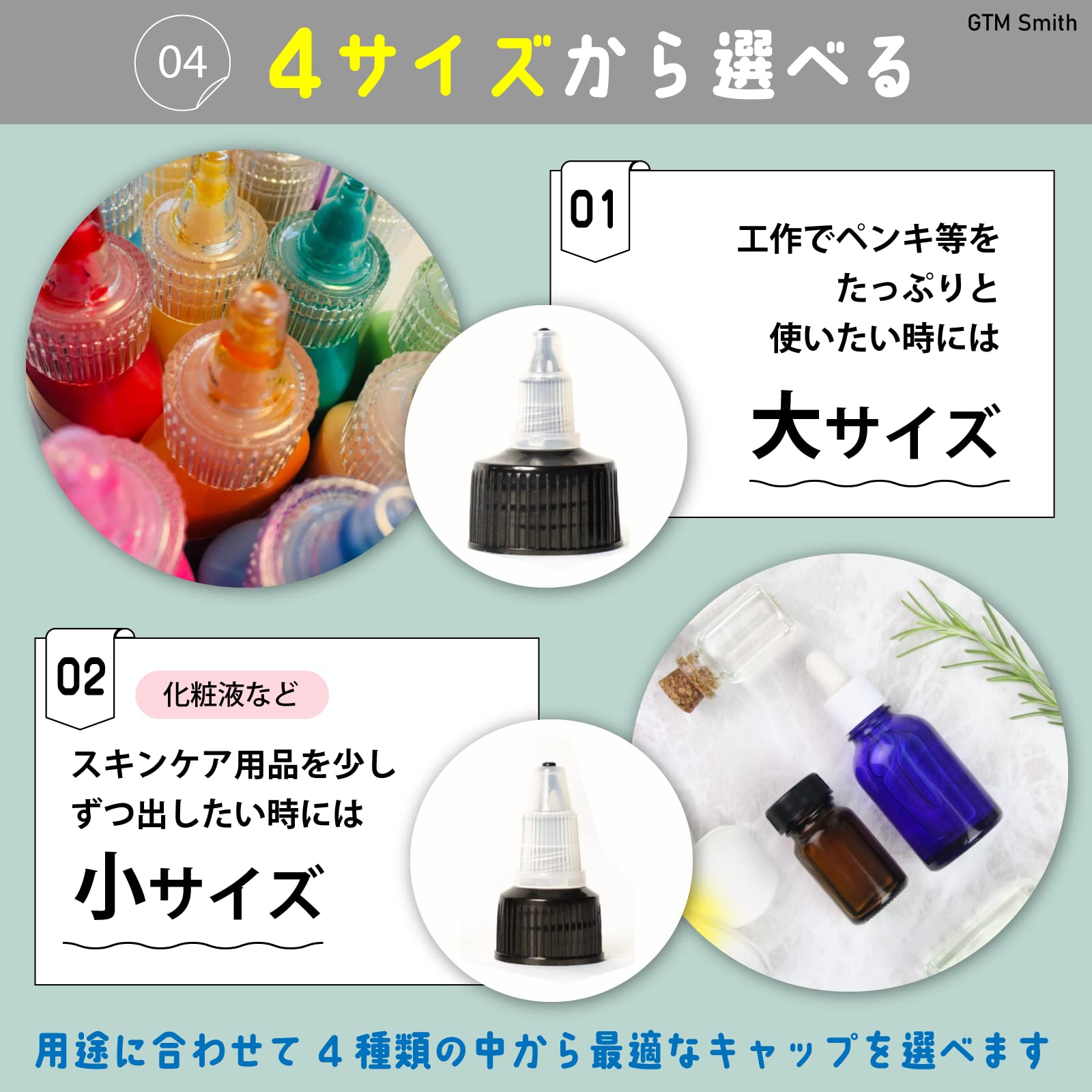 Amazon.co.jp: GTM Smith ツイストキャップ 蓋のみ ボトルキャップ