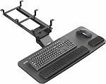 VIVO Prime réglable 27 x 11 inch Clavier d'ordinateur et plate-forme de souris, tiroir ergonomique sous table avec padding, noir, MOUNT-KB27P-B