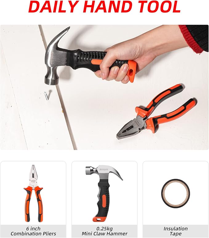 Kit de Herramientas de 14 Piezas con Martillo, Alicates y Maletín miniatura 4