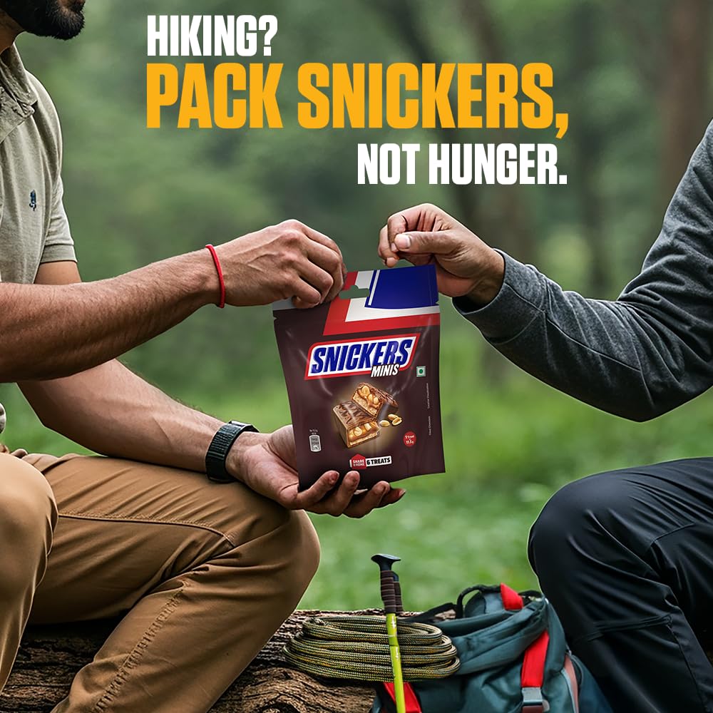 Snickers Minis Chocolate Pack, Loaded with Peanuts, Nougat, & Caramel, 6 Treats Inside, 69g | Pack of 4 4