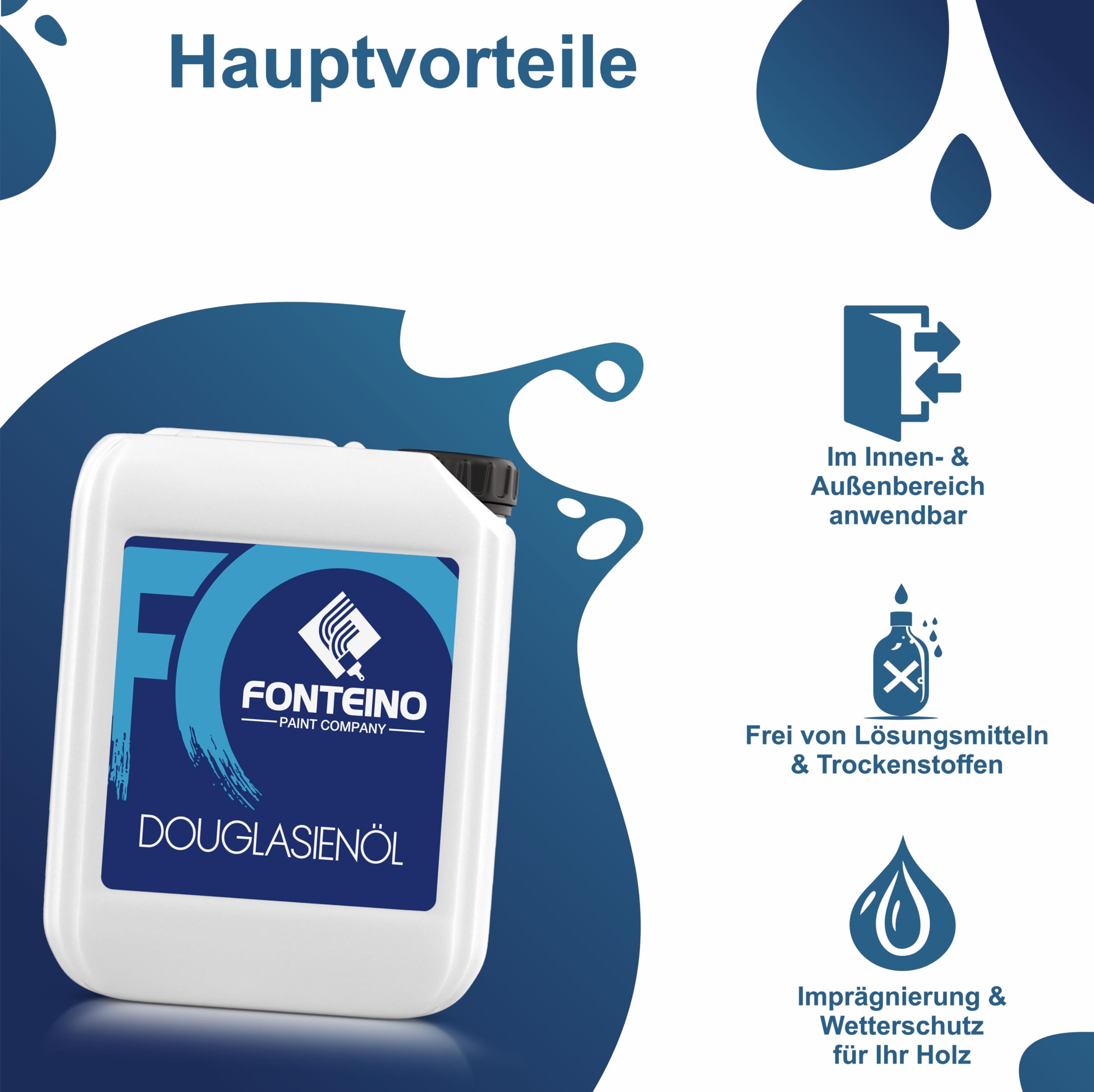 Douglasienöl Terrassenöl Akazienöl Lärchenöl I Innen & Außen | UV-Schutz & Pflege für Terrassen, Zäune, Gartenmöbel 5L