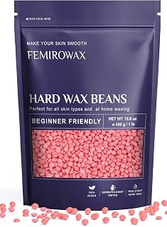 Wax Beads, 1lb Hard Wax Beans for Hair Removal Sensitive Skin with Rose Formula Waxing Beads for Full Body Brazilian Bikini Face Eyebrow at Home Wax Refill for Women Men