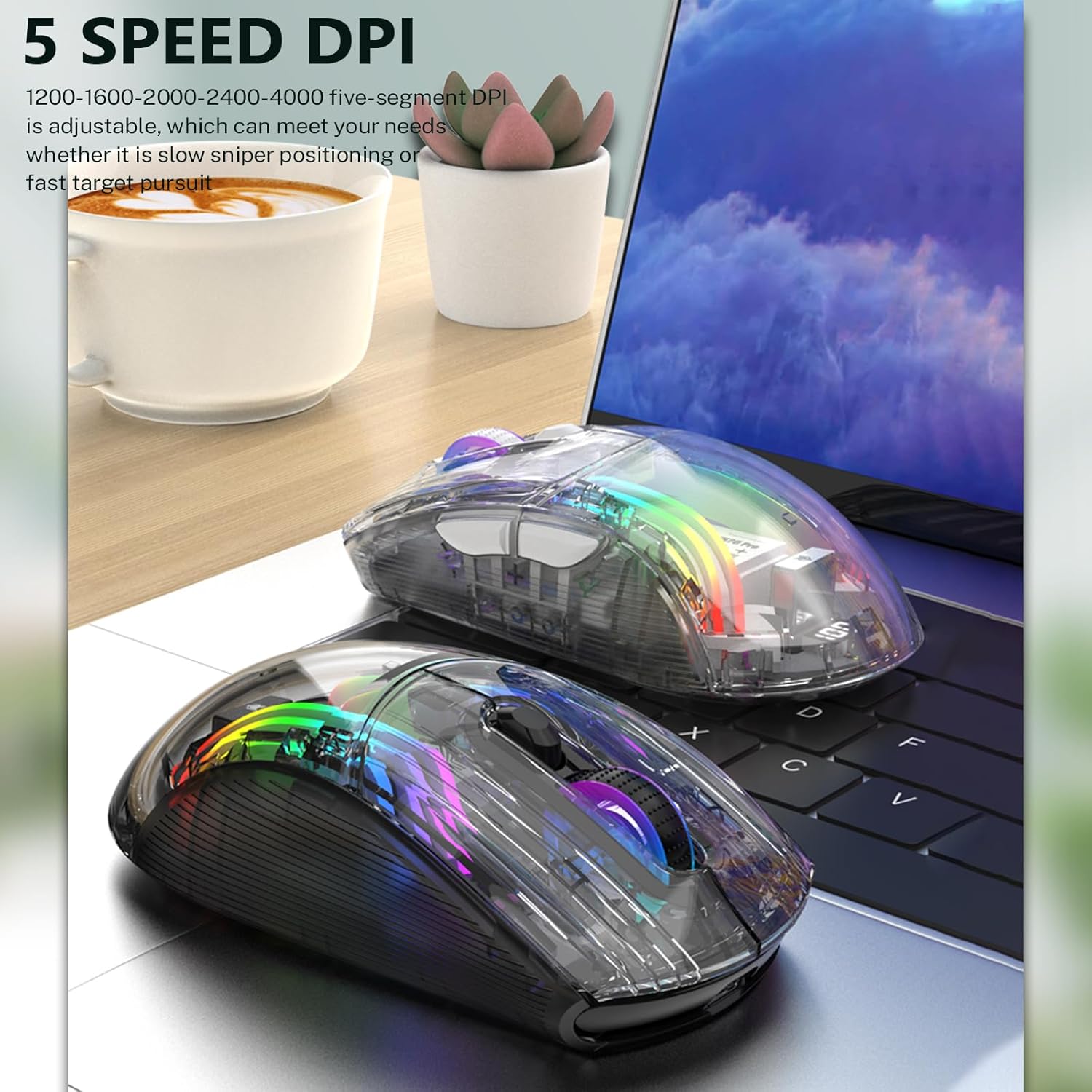 Attoe Wireless Gaming Mouse showing comfortable grip
