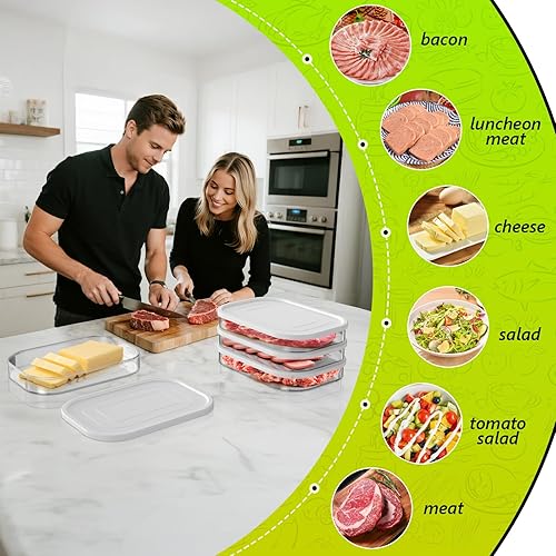 Miniatura 5 de Organizadores y almacenamiento de refrigerador, contenedor de carne de delicatessen para refrigerador, cajas de almacenamiento de alimentos
