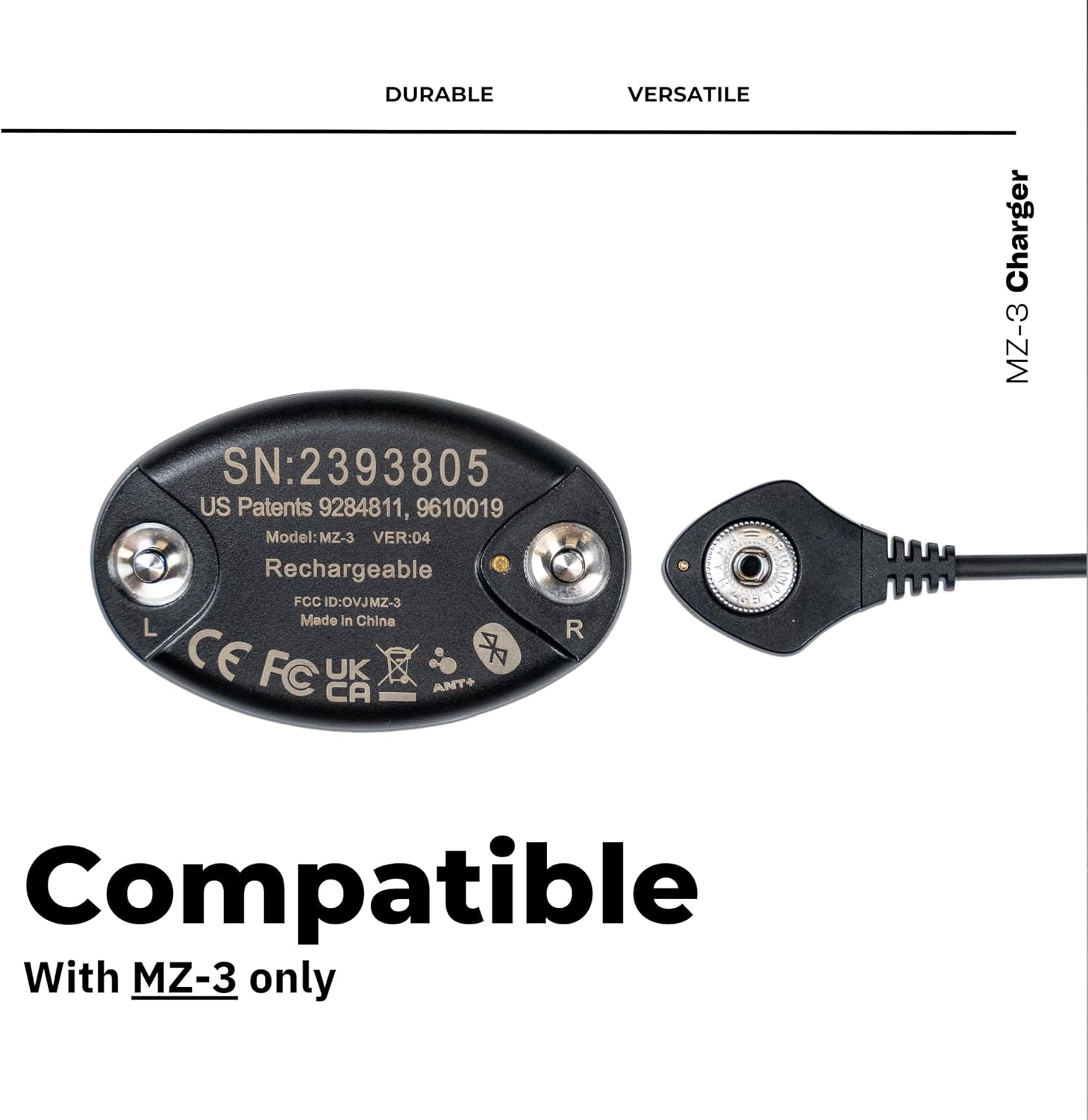 Myzone MZ-3 Replacement Charging Cable – Reliable Power Replacement for The MZ-3 Fitness Tracker
