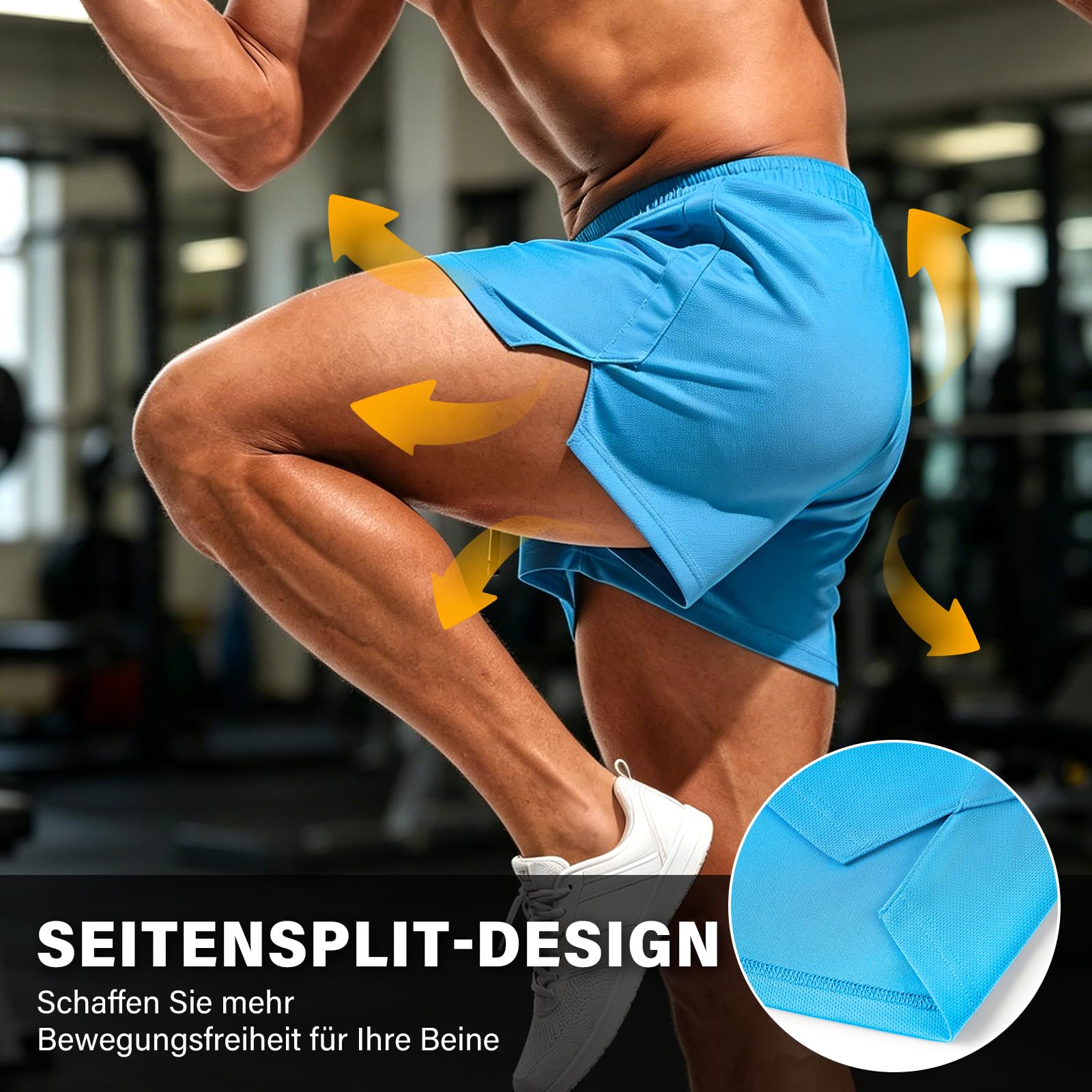 Amy Coulee Sporthose Herren Kurz 3" Mesh Laufhose Trainingshose Herren Kurz Schnelltrocknende Basketball Sport Shorts mit Innenzugband