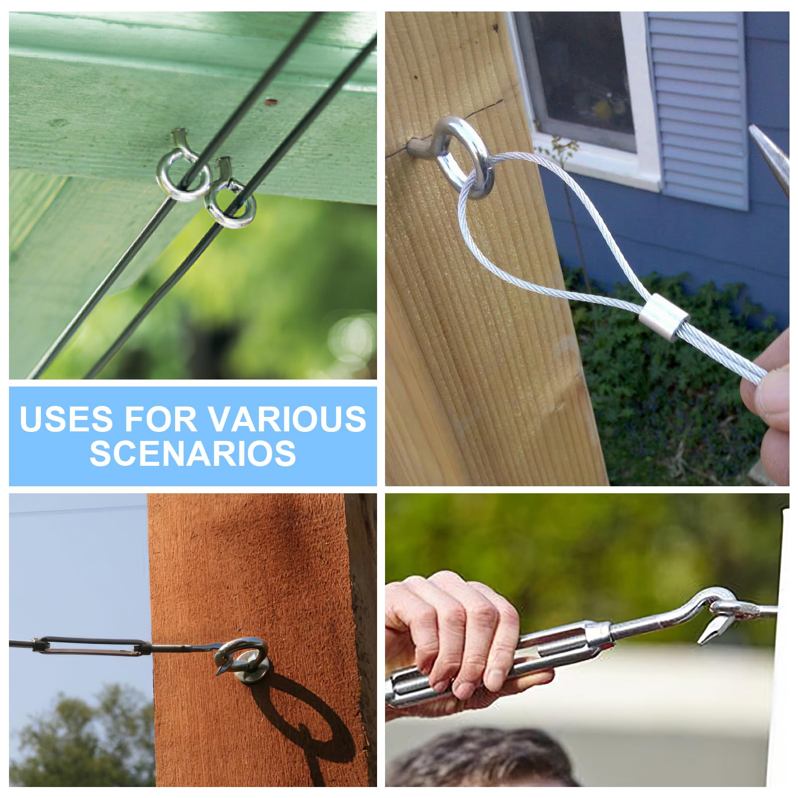 Aovchei 2.5 Inch Stainless Steel Eye Screws, 9 Pack Heavy Duty Hooks For Hanging & Securing
