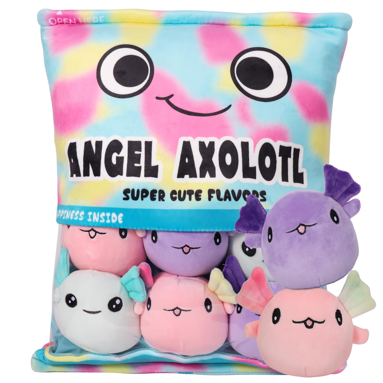 Rusokufo Axolotl De Peluche Relleno 22 cm Kawaii Salamandra Muñeco Suave Multicolor Lila Arcoíris Pesado Regalo Adorable para Niños Y Niñas Rusokufo Axolotl De Peluche Relleno 22 cm Kawaii Salamandra Muñeco Suave Multicolor Lila Arcoíris Pesado Regalo Adorable para Niños Y Niñas