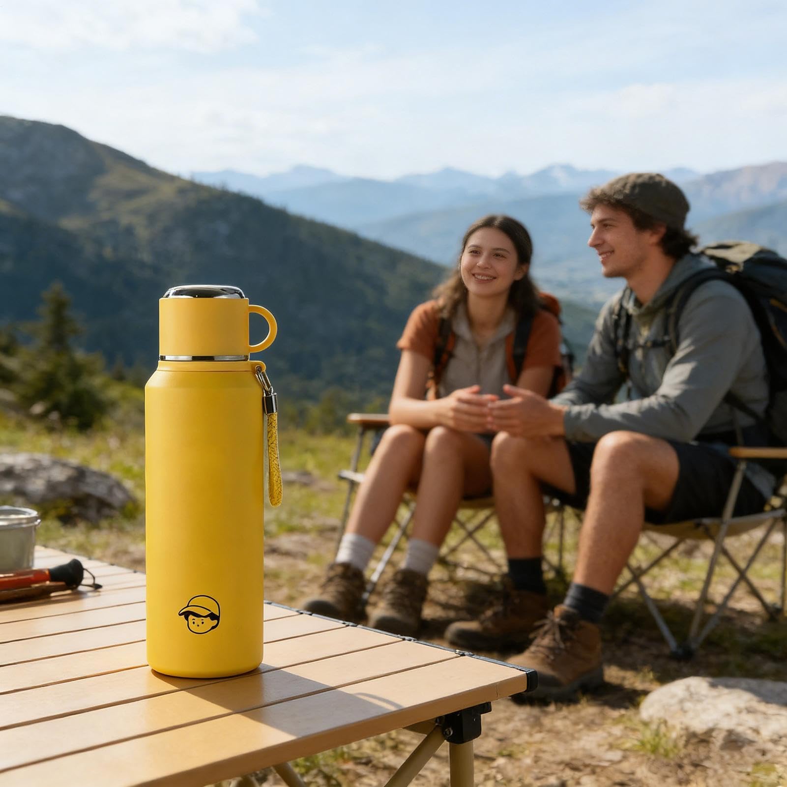 Borraccia termica per bevande calde, borraccia termica per caffè, a prova di fuoriuscite, con coperchio sicuro, struttura in acciaio , accessorio sportivo con stile portatile, da viaggio