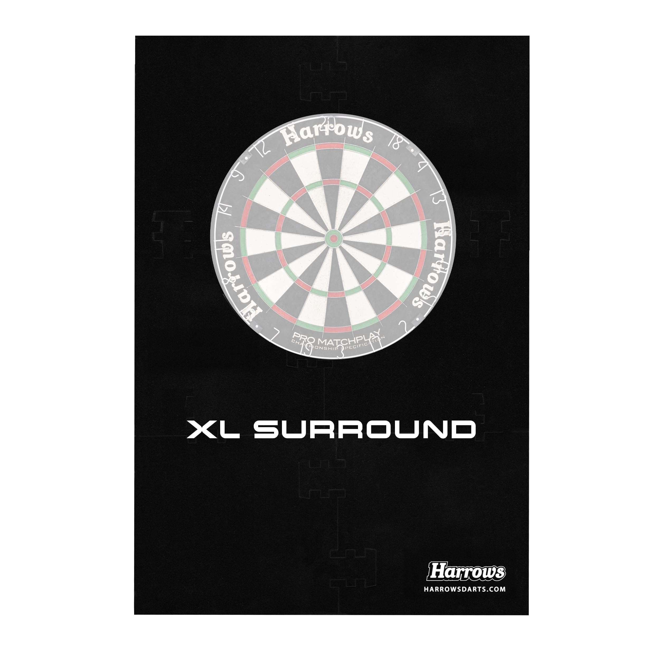Harrows Dart Board Ring XL I Dartboard Surround 6 szt. Łatwy montaż Dart Surround I Ochraniacz ścienny Dodatkowa ochrona 6000 cm I 140% większa niż standardowa oprawa I Dwustronna strona dla