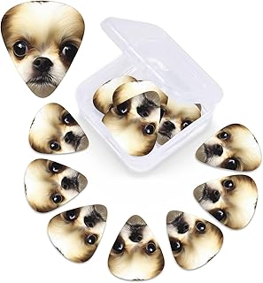 Little Dog print Guitar Picks 12 Pack Personalized Guitar Picks with Storage Box Guitar Accessories for Ukulele Electric Acoustic Guitars Bass