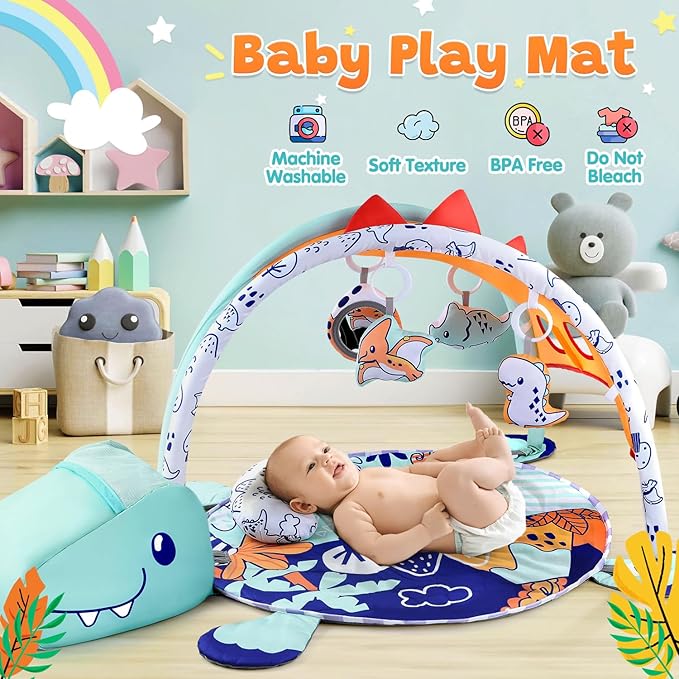 Alfombra de Juego 4 en 1 para Bebés - Dinosaurio miniatura 4