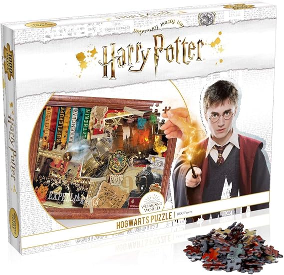 Winning Moves Harry Potter Hogwarts 1000 Piece Jigsaw Puzzle Game, Piece together iconic scenes set in Hogwarts Castle, gift and toy for ages 10 plus