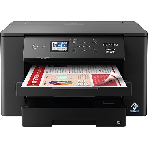 Epson Workforce Pro WF-7310 Wireless Wide-Format Printer with Print up to 13" x 19", Auto 2-Sided Printing, 500-sheet Paper Capacity (Renewed)