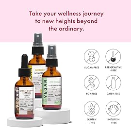 GIVOL Digestive Harmony Bundle Liquid Vitamin Trio Mushroom Complex Lions Mane, Reishi, Maitake & Chaga, Zinc Picolinate & Bromelain | Non-GMO | Gluten Free | Sugar Free | 2 Fl Oz | 240 Days Supply