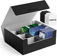 Vista 1 de Mlikero Caja de Cubierta de Cartas para Tarjetas Comerciales 1800+, Caja de Almacenamiento de Tarjetas Comerciales Compatible con Toploader