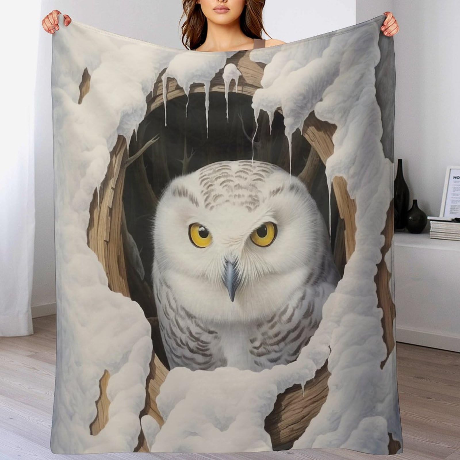 Plaid flanelle hibou pour des soirées cocooning chaleureuses en hiver