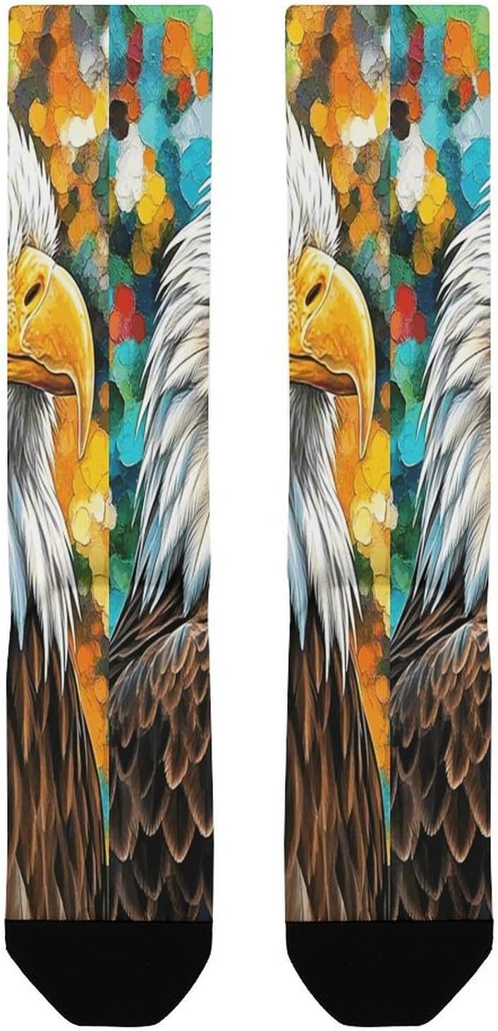Bald Eagle Knee High Soccer Socks Moisture Wicking