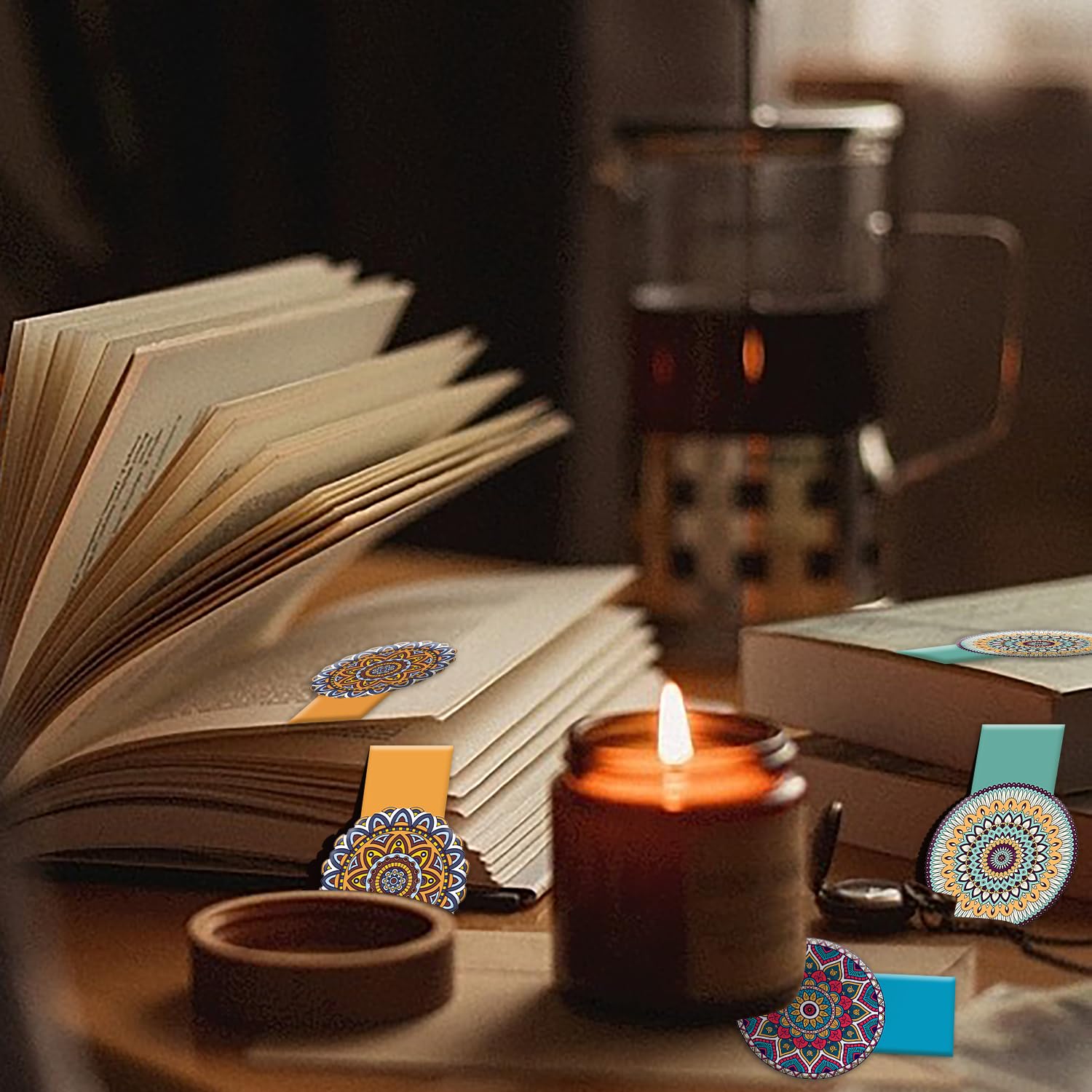 Marcapaginas Magnetico de Mandalas, Marcadores de Libros Originales, Punto de Libro