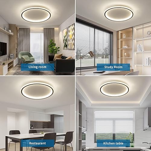 Miniatura 6 de Lámpara de techo de montaje empotrado de 15.7 pulgadas, lámpara de techo LED redonda de 40-60 W, lámpara de techo moderna y delgada, luces de techo
