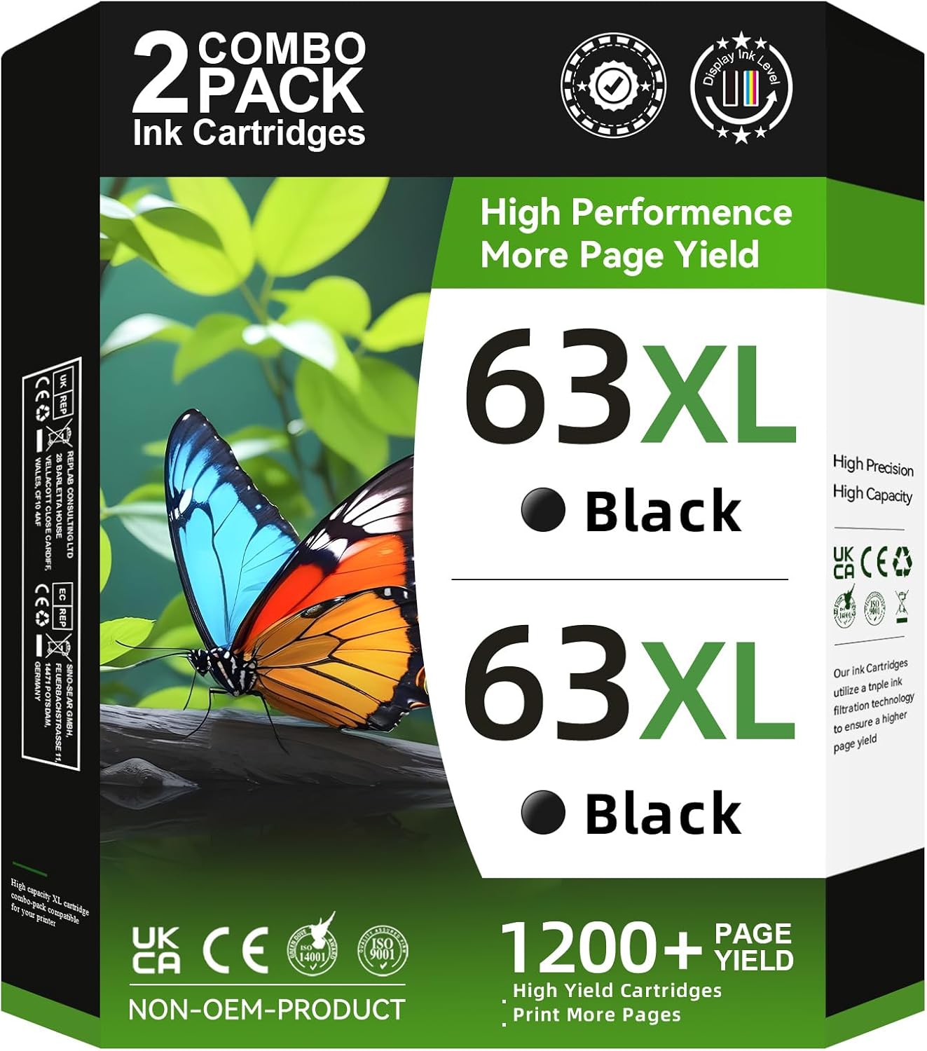63XL For HP Ink 63 63XL For HP Officejet 3830 4560 4650 4655 5255 5200 5258 Envy 4520 4512 4510 Deskjet 1110 2130 3630 Printer Black And Color Combo