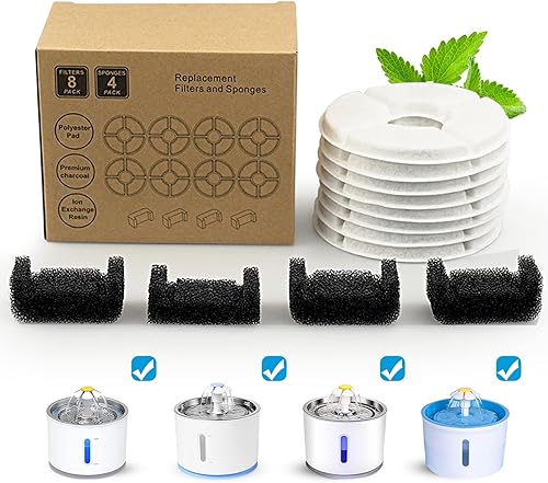 Filtro de fuente de agua para gatos, 81 oz2.4 L, dispensador automático de agua para mascotas, filtros de repuesto para fuente de gato, repuesto de