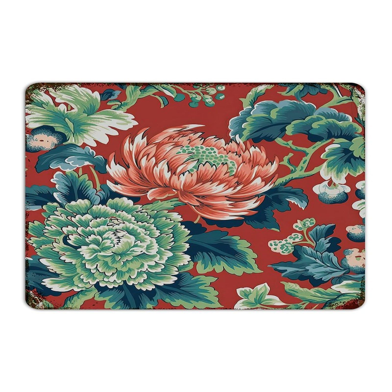 Cadeau pour les entreprises plaque en métal pivoine rouge