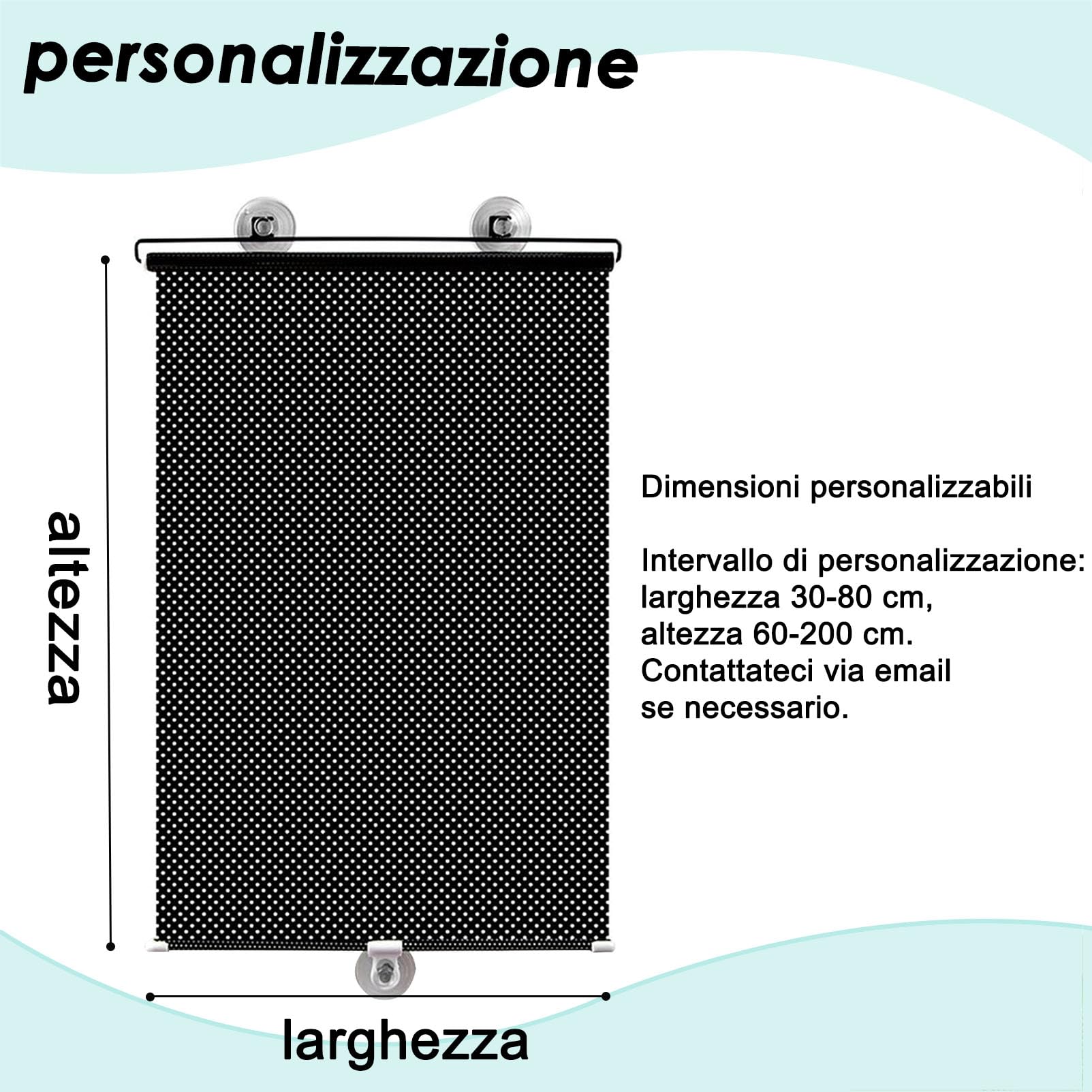 80x200cm Tenda a rullo per finestre con ventose Tenda oscurante termica Nero Senza Foratura,blocco raggi UV,Tende Avvolgibile Parasole,Persiane Temporanea per ufficio e casa