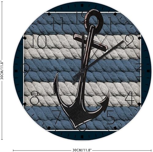 Miniatura 9 de Wooden Wall Clock Battery Operated Non Ticking Nautical Beach Ocean Theme Underwater Sea Horse Country Wall Clocks Watercolor Marine Life Home