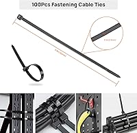 Vista 8 de Cable Management Kit - 4 Cable Sleeve, 57 Self Adhesive Cable Clips, 12 Hanging Strips, 12 Cable Organizer Straps and 100 Fastening Cable Ties for