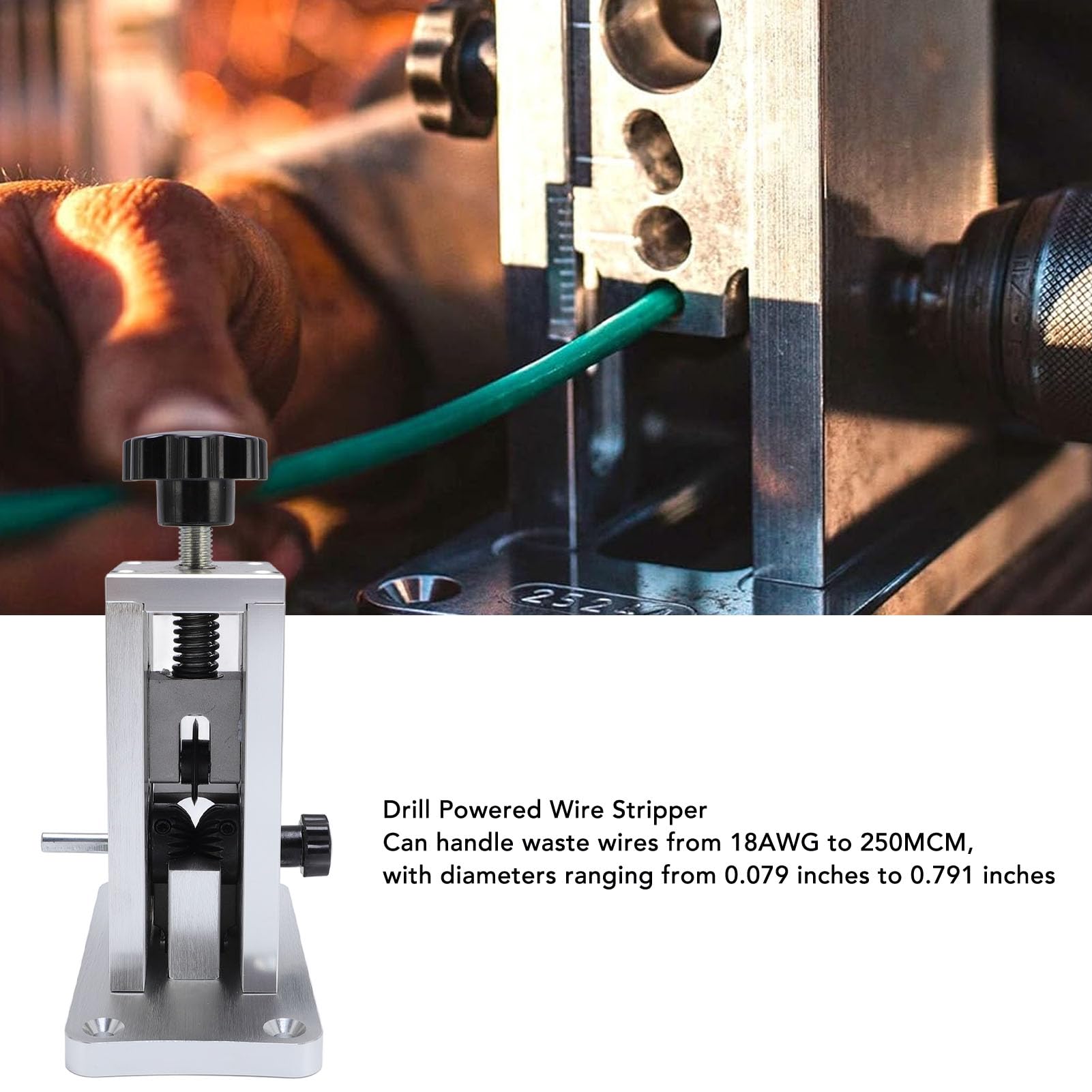 Generic Pelacables de Cobre Automático con Taladro para Pelar Eficientemente Cables de 18 AWG a 250 Diseño Portátil para Contratistas