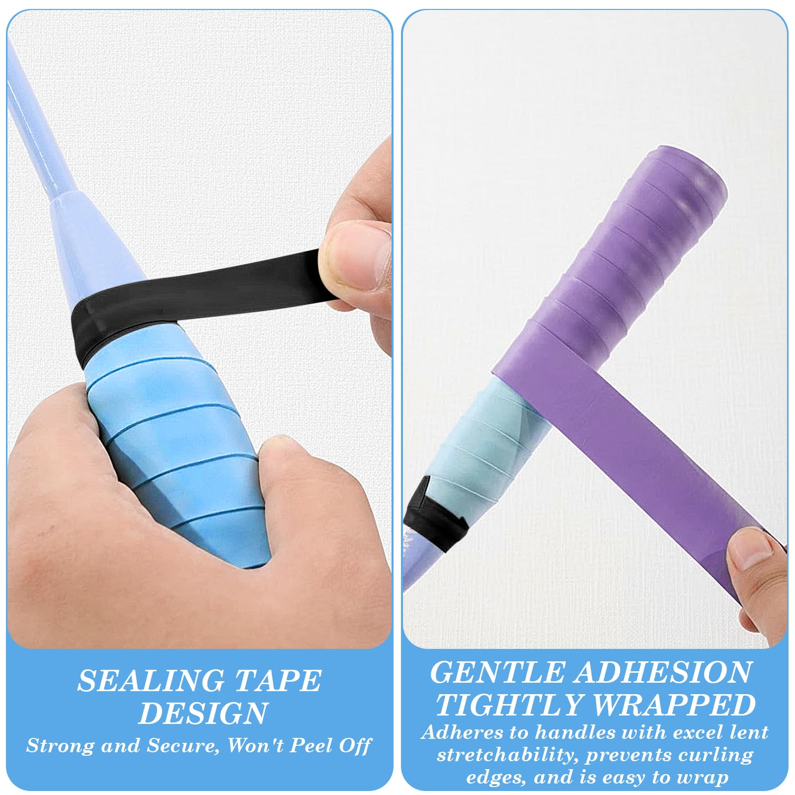 10 piezas Color Cintas de Agarre de Raqueta, Autoadhesivo Antideslizante y Respirable grip raqueta para tenis squash bádminton y tenis de mesa