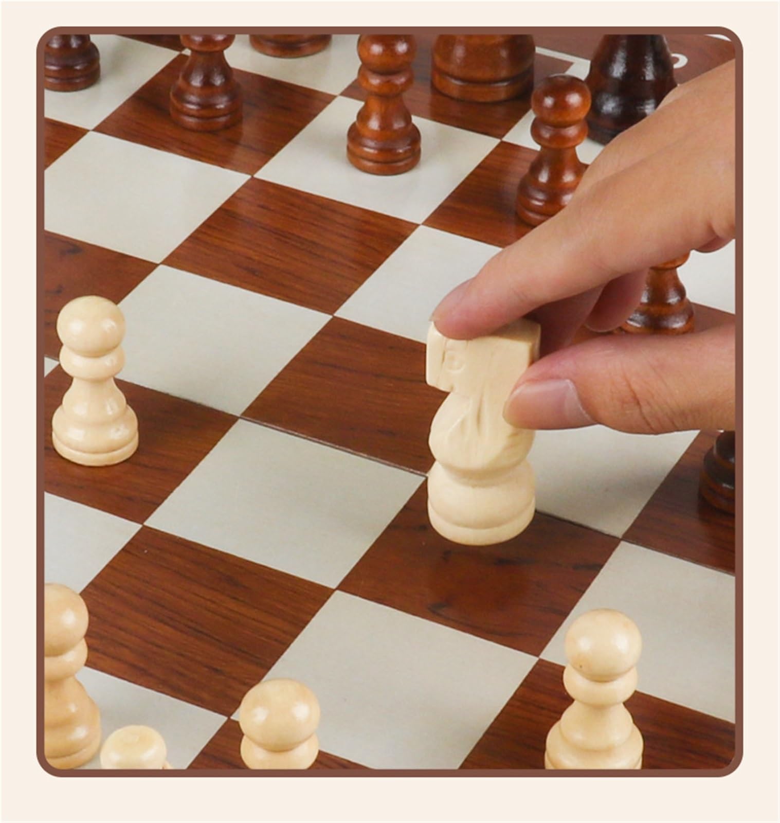 Set Scacchi Set di Scacchi in Legno for Adulti, Scacchiera Pieghevole Portatile, Decorazione Scacchiera Gioco(39x39cm)