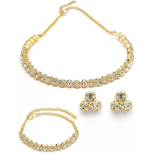 Decorative Crystal Choker Necklace Set