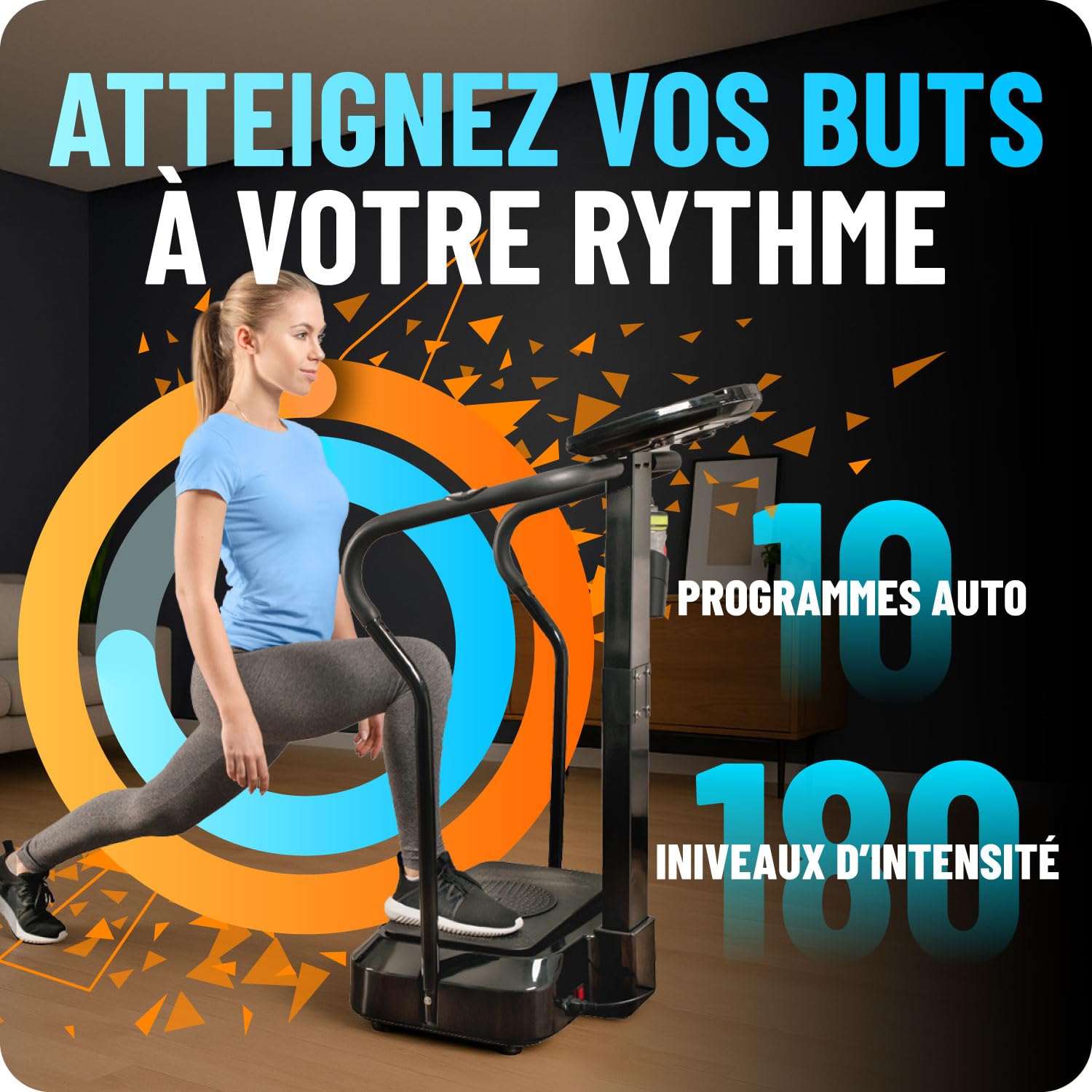 Plateforme Vibrante Pro Bluefin Fitness | Sport à la Maison | Expérience Fitness | Rotation des Hanches 360 | Moteurs Silencieux | Haut-parleurs | Design Anglais