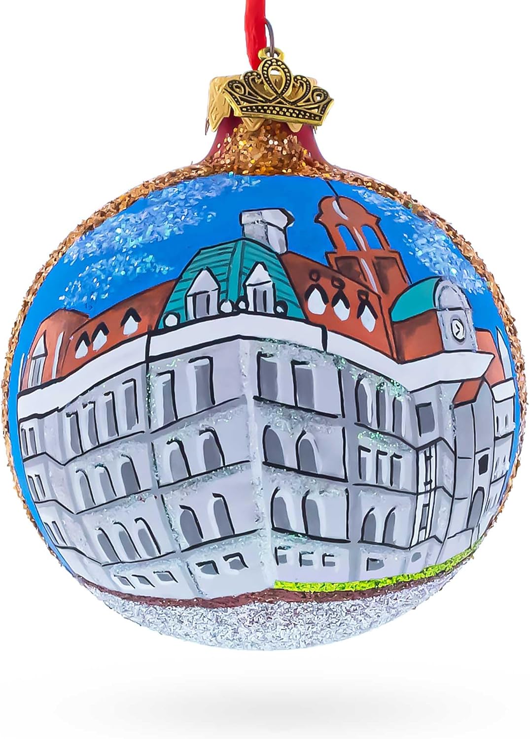 Old Montreal, Quebec, Canada Glass Ball Christmas Ornament 3.25 Inches