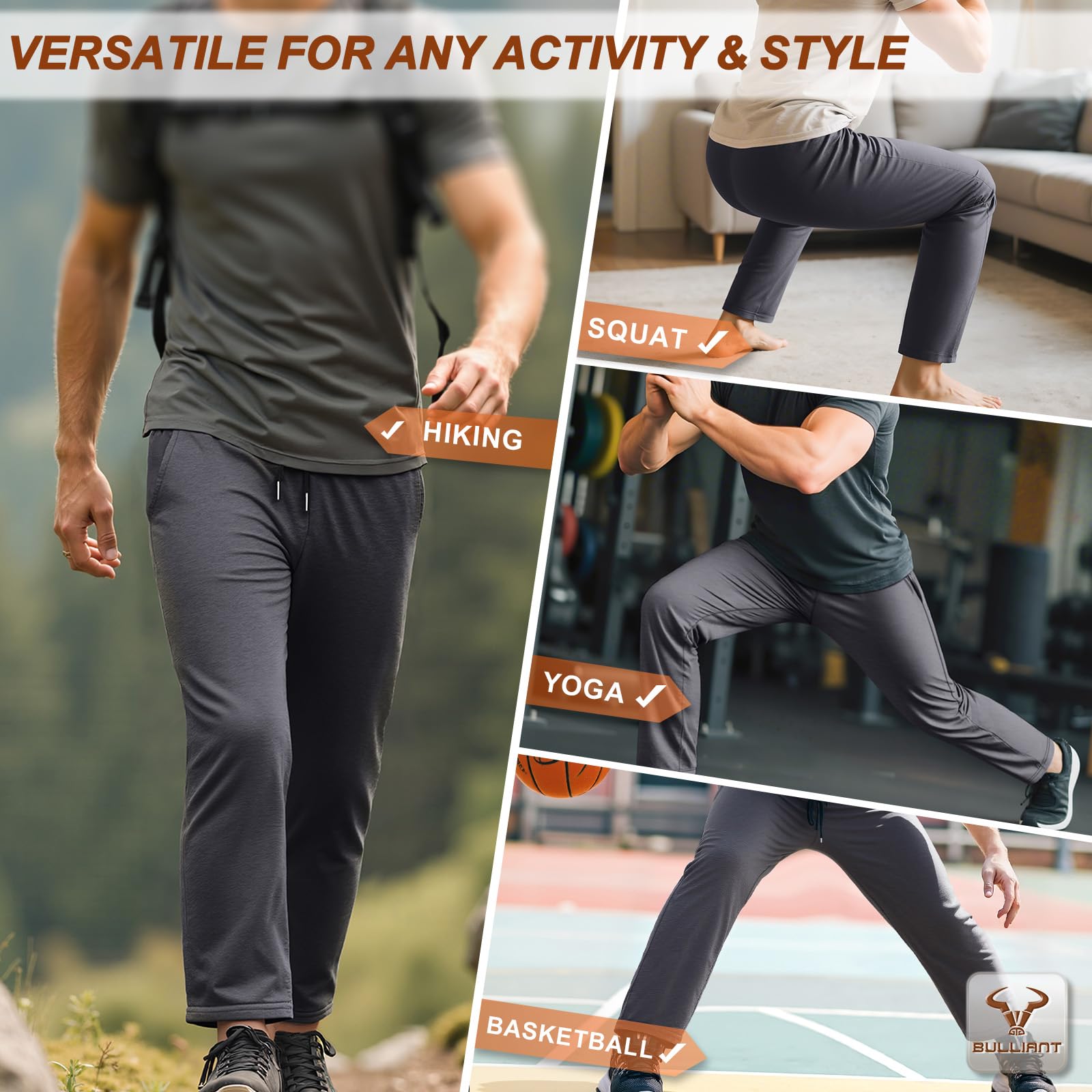 BULLIANT Pantalón Jogging Hombre Deportivo Largo Jogger Entrenamiento Informal