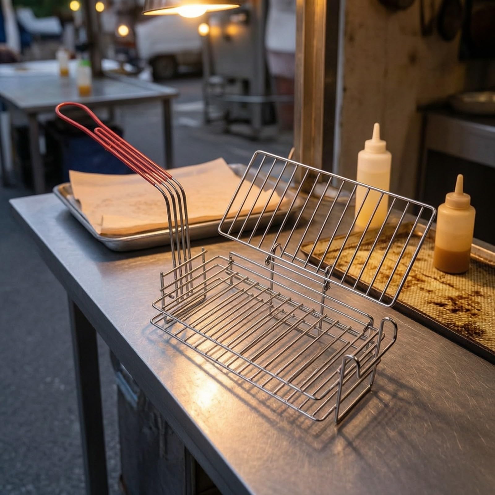 Ronyme Panier Friture Professionnel à Robuste Panier Friture Poignée Rge Ergonomique pr Restaurateurs