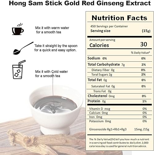 Miniatura 4 de Hong Sam Stick - Extracto de ginseng rojo dorado  Ginseng coreano de 6 años, prácticos palitos de una sola porción, perfecto para uso familiar y