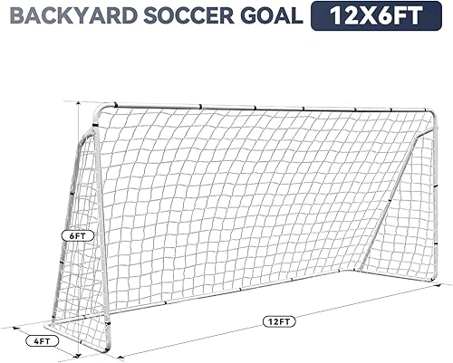 Miniatura 3 de ZENY Portería de fútbol portátil de 12 x 6 pies para patio trasero niños y adultos red de fútbol y marco para el hogar práctica entrenamiento