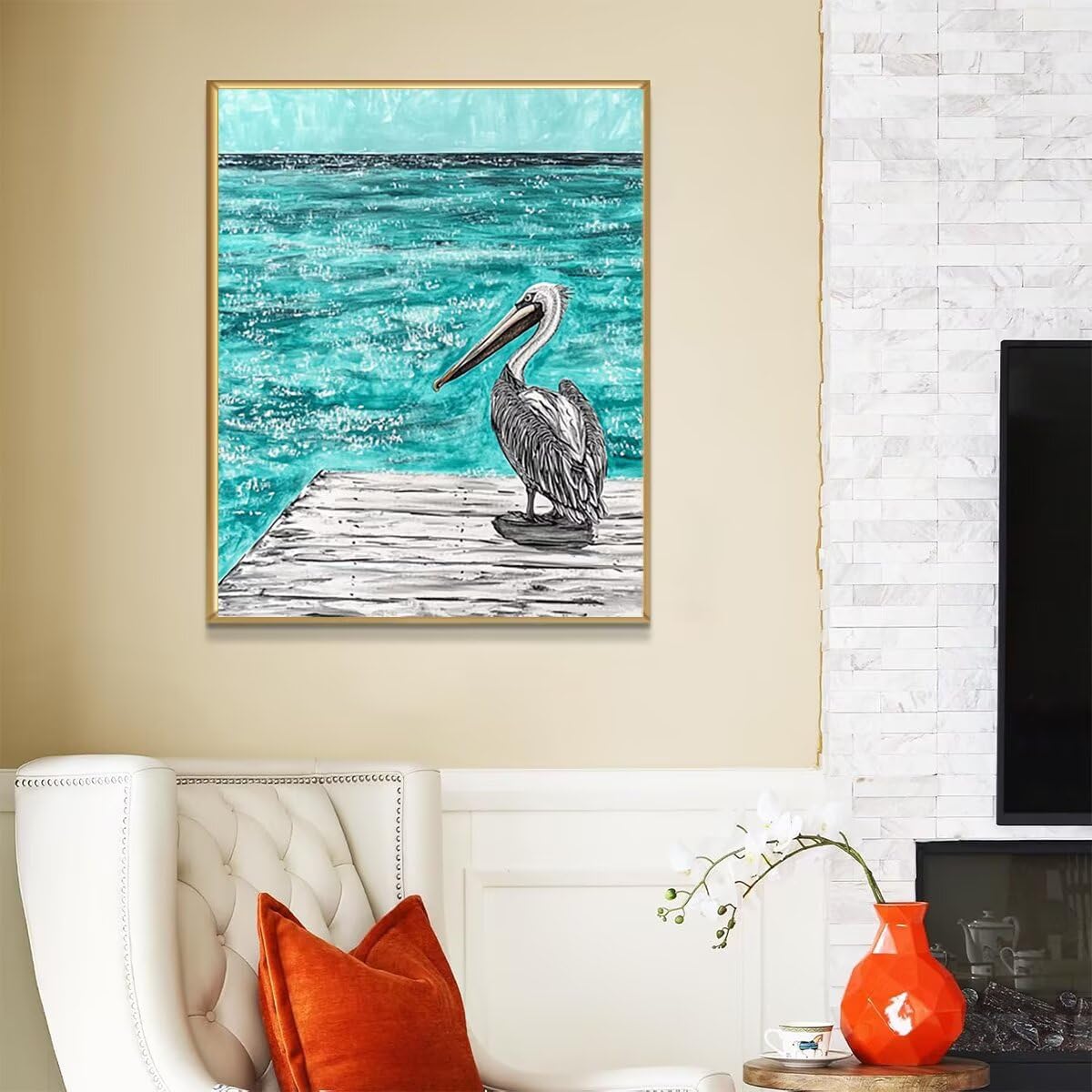 Dipingere con i Numeri Bird, Paint by Numbers Adulti Oceano, Fai da te Creativi Adulti Quadri da Dipingere Numerati Kit per Decorazione Della Parete di Casa, Regalo 100x135 cm Senza Cornice 72-P