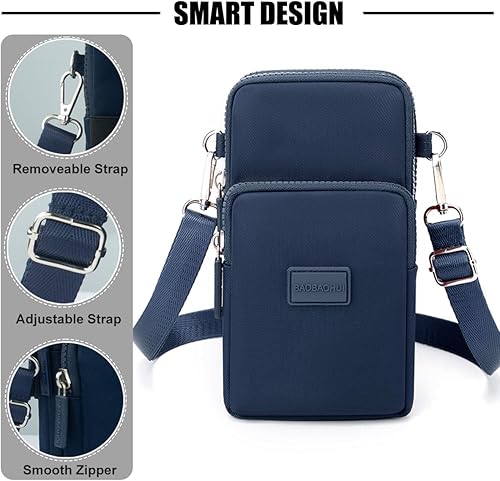 Miniatura 3 de Pequeñas bolsas cruzadas para mujer, bolsa universal para teléfono celular, bolsillos ligeros, mini bolso de hombro