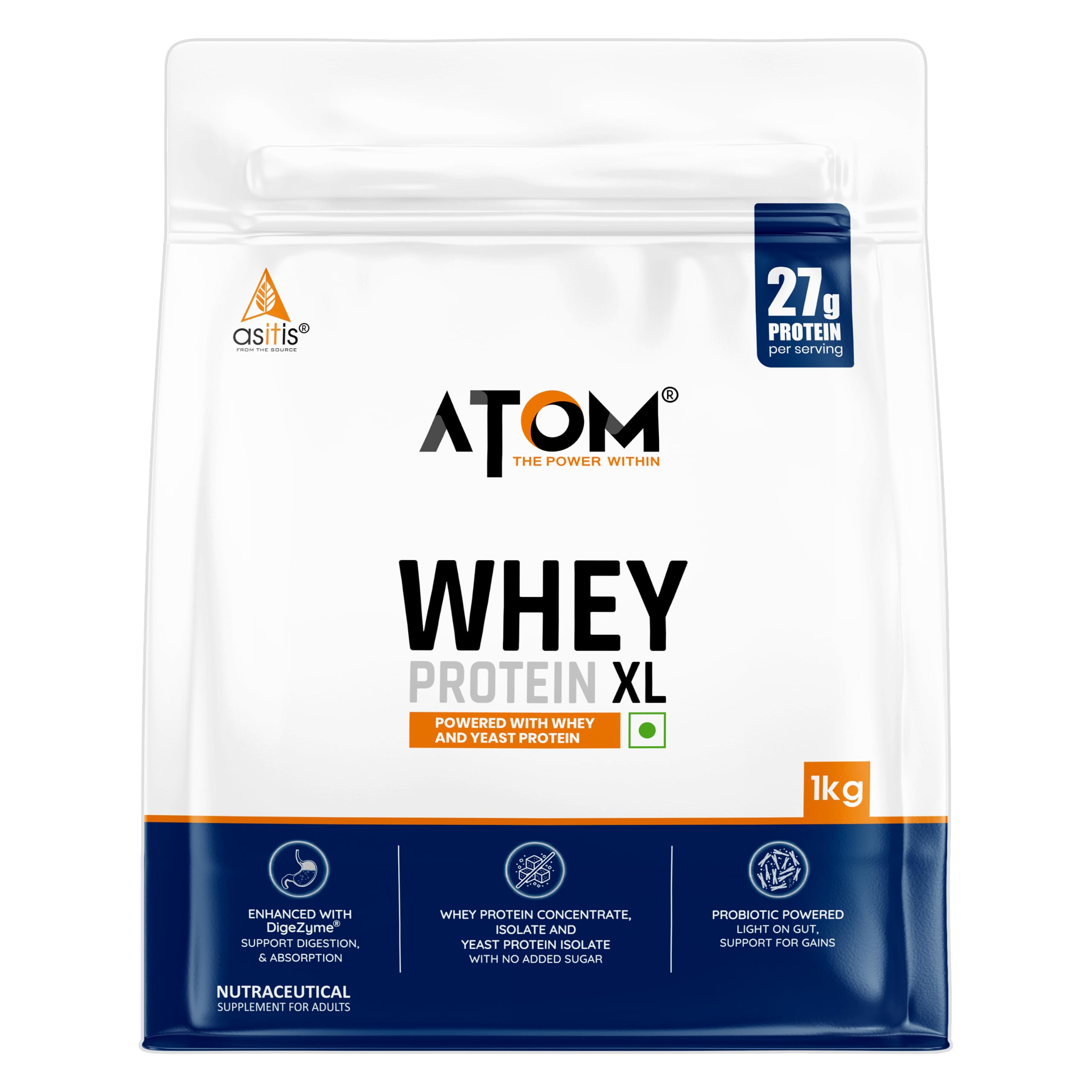 AS-IT-IS ATOM Whey Protein XL, Choco Hazel Fusion, 1kg - with DigeZyme® & Fermented Yeast Protein — Amazon image 10