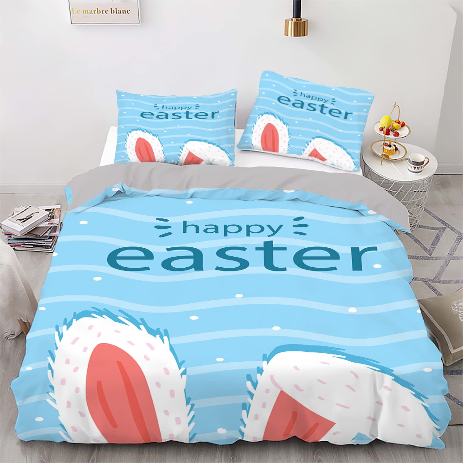 Housse de couette 160x200 microfibre avec taies d'oreiller fermeture éclair