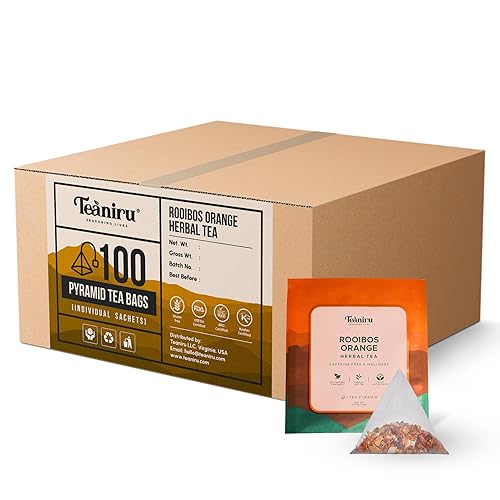 Vista 85 de Teaniru, Paquete surtido de muestras de té, 8 sabores exóticos de bienestar, envueltos individualmente en bolsas de té piramidales, ingredientes